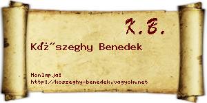 Kőszeghy Benedek névjegykártya